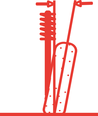 Illustration of camber angle viewed from the front of the vehicle