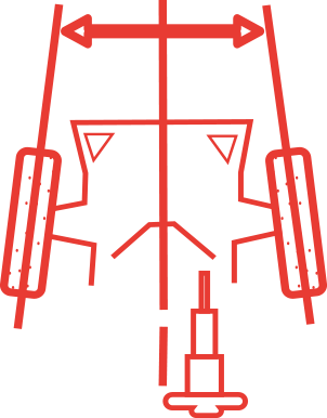 Illustration of toe-in and toe-out wheel angles viewed from above